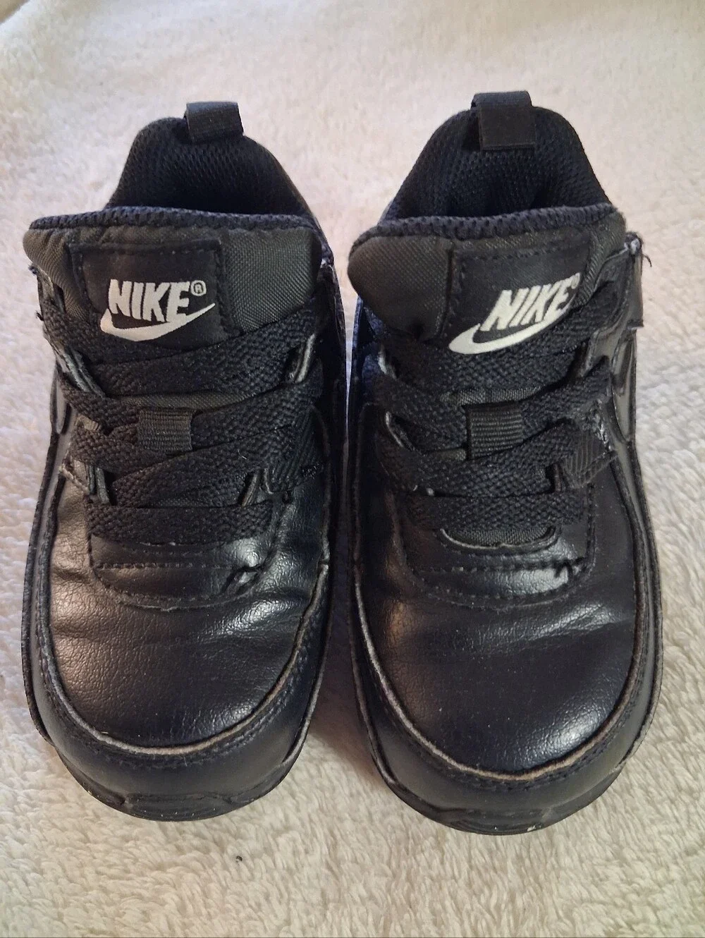 Nike Air Max For Toddlers Size 7c Black Leather Sneakers